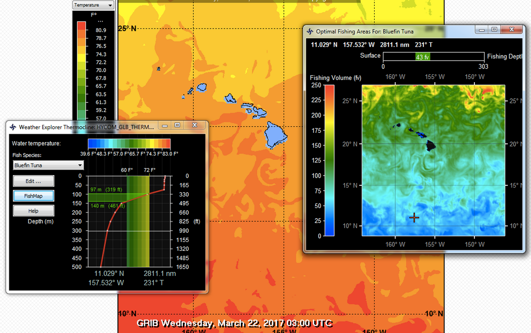 Maximize Your Catch - Target Fish by Preferred Temperature with GRIB Explorer