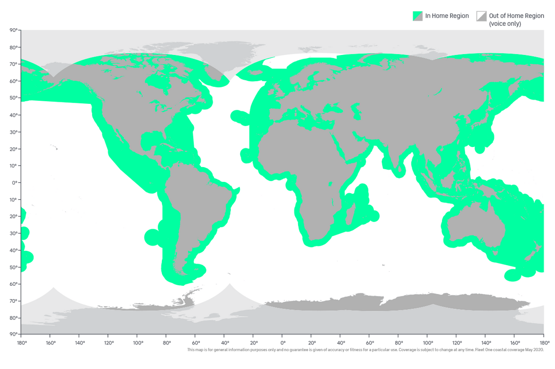 Inmarsat Fleet One Coastal Coverage Map