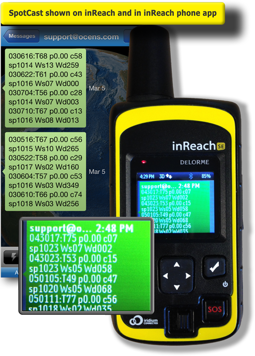 SpotCast message on inReach