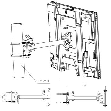 Cobham EXPLORER 700/710 Pole Mount Kit diagram