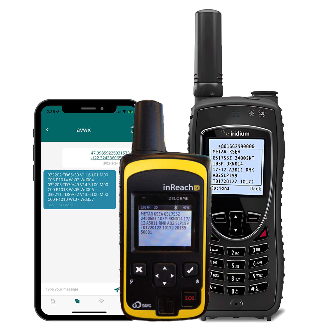 FlyCast message on a smartphone Iridium Extreme and inReach SE