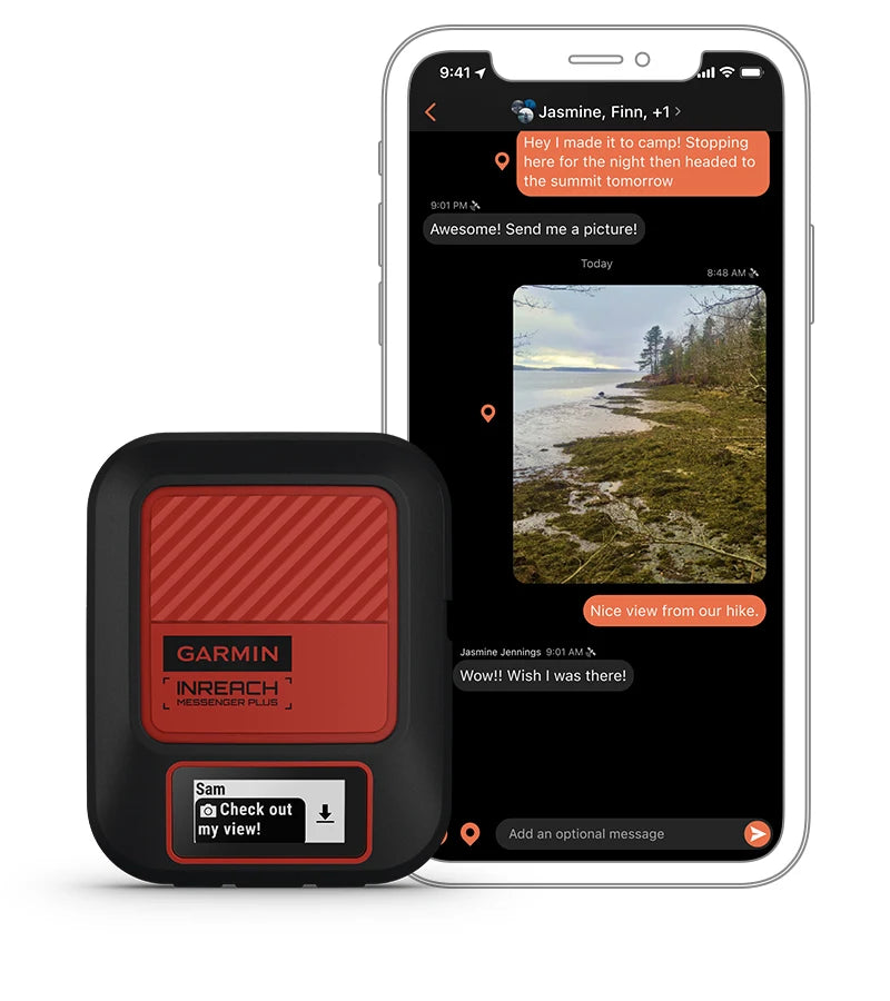 Exchange photos with the Garmin inReach Messenger Plus