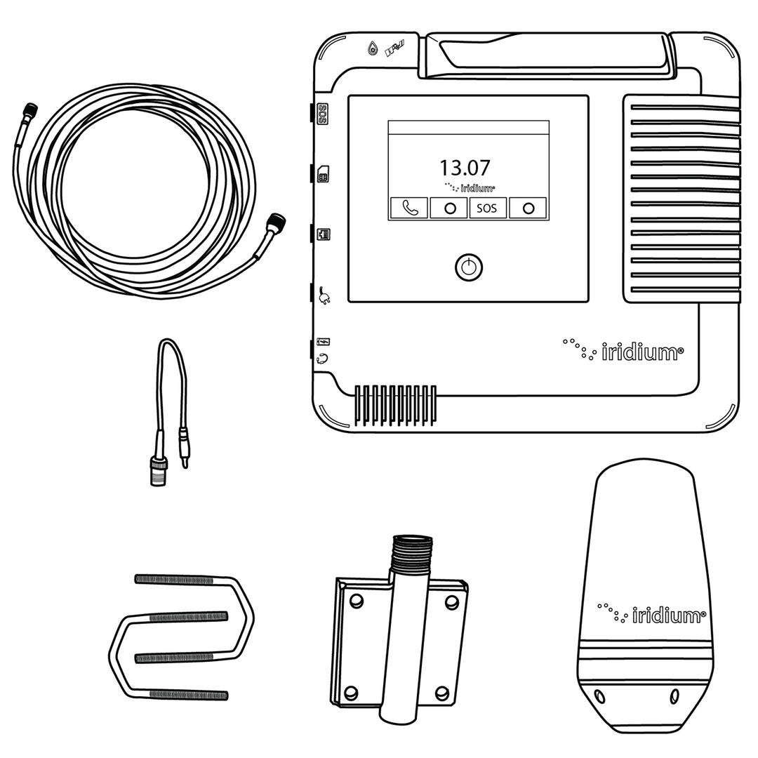 Iridium GO! exec LITE Single Mode Antenna Kit Components