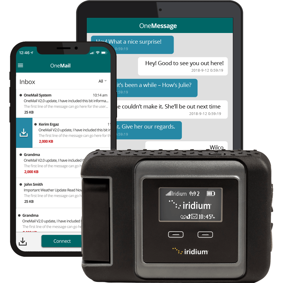 Iridium GO! with OneMail App by OCENS