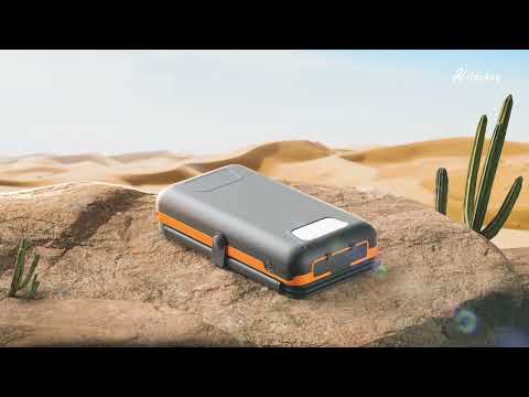 Hiluckey Wireless Solar Charger Power Bank 25000 mAh