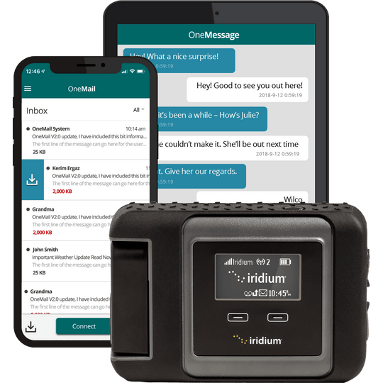 Iridium GO! with OneMail App by OCENS