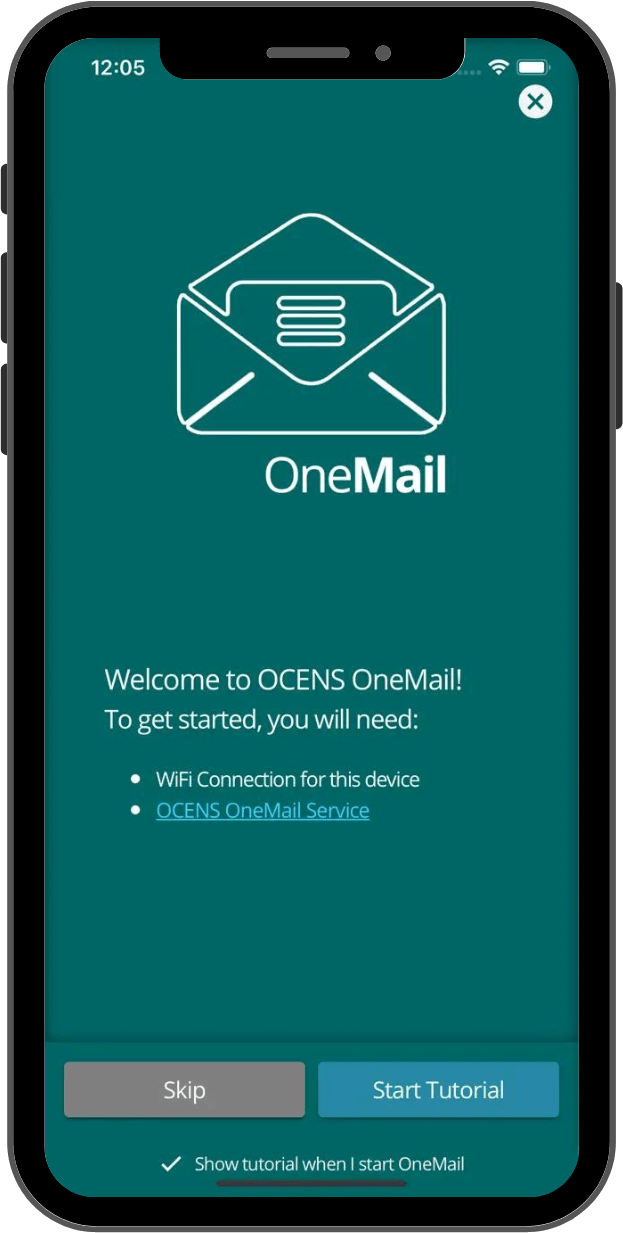 OneMail app on iPhone